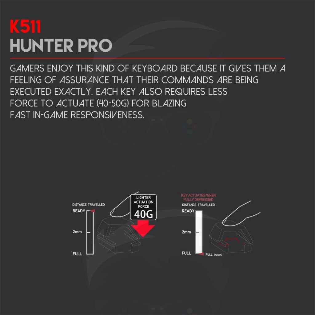 Fantech K511 Hunter Pro Backlit Gaming Keyboard Fantech K511 Hunter Pro Backlit Gaming Keyboard